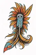 huichol indian feathers tattoo design idea