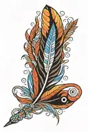 huichol indian feathers tattoo design idea
