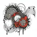 sine wave tattoo design idea