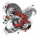 sine wave tattoo design idea