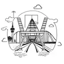 Florianópolis bridge with some Buenos Aires Caminito  tattoo design idea