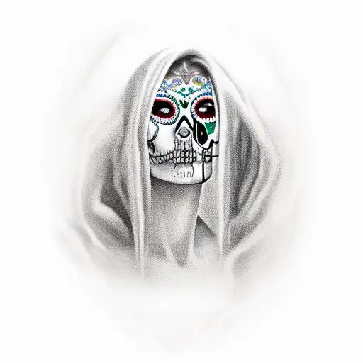 Mexican skull woman  tattoo design idea