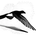 Australian magpie in flight tattoo design idea