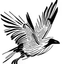 Australian magpie in flight tattoo design idea