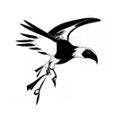 Australian magpie in flight tattoo design idea