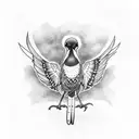 Australian magpie looking out tattoo design idea