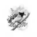 Australian magpie looking out tattoo design idea