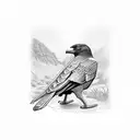 Australian magpie looking out tattoo design idea