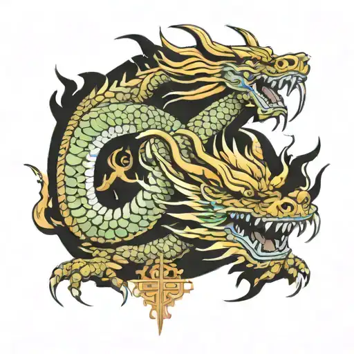 Vietnamese Dragon emerging tattoo design idea