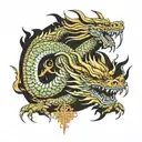 Vietnamese Dragon emerging tattoo design idea