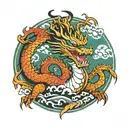 Vietnamese Dragon emerging tattoo design idea