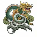 Vietnamese Dragon emerging tattoo design idea