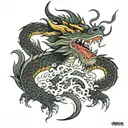 Vietnamese Dragon emerging tattoo design idea