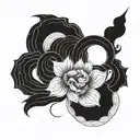 three tomoe patterns forming tattoo design idea