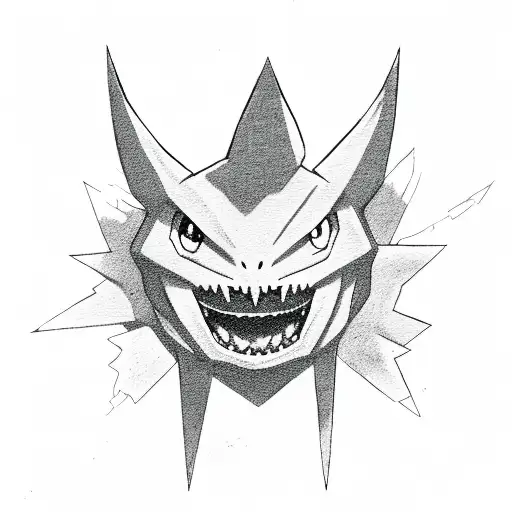 ghost using pokemon gengar tattoo design idea