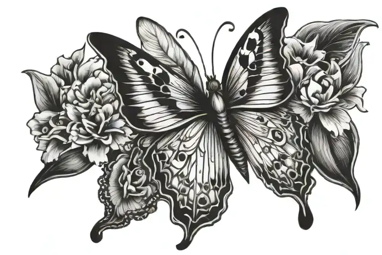 butterfly, cardinal, duck tattoo design idea