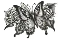 butterfly, cardinal, duck tattoo design idea
