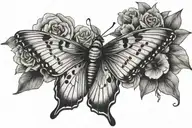 butterfly, cardinal, duck tattoo design idea