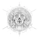 artificial intelligence emerged with nature tattoo design idea