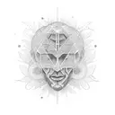 artificial intelligence emerged with nature tattoo design idea