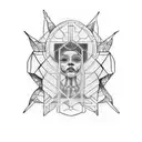 artificial intelligence emerged with nature tattoo design idea