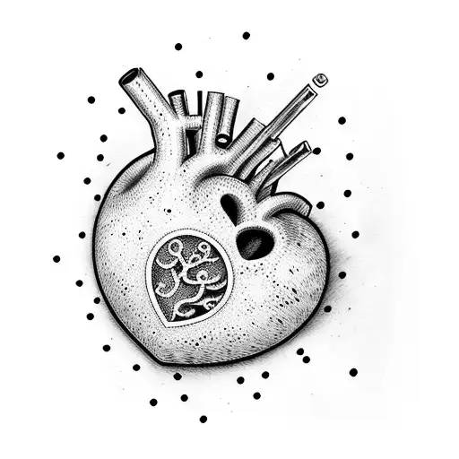 van gogh style heart  tattoo design idea