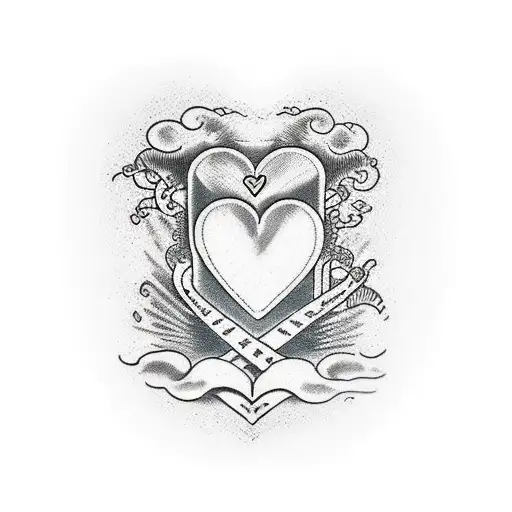 van gogh styke heart organ tattoo design idea