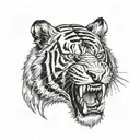 tiger jaws skeleton tattoo design idea