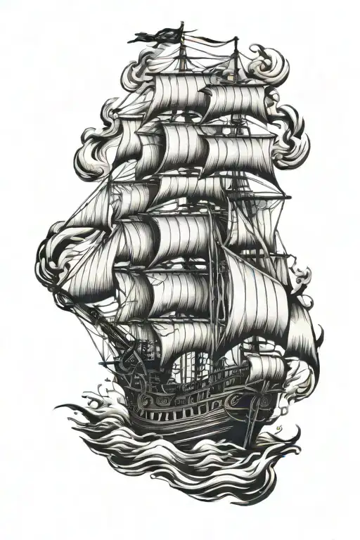burn the ship tattoo design idea