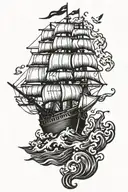 burn the ship tattoo design idea