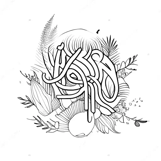 m and J; kindness tattoo design idea