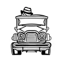 jeepney with hat tattoo design idea