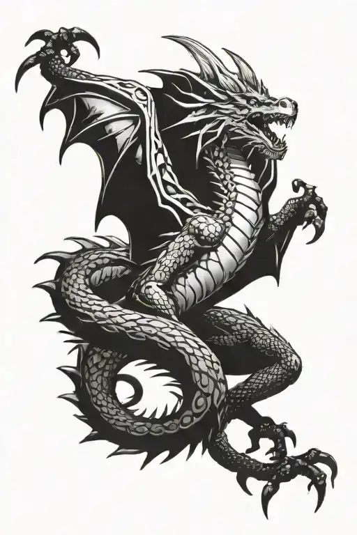 Dragon Smaug dragon shoulder tattoo design idea