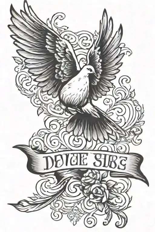 dove John 3:16 scripture intertwined tattoo design idea