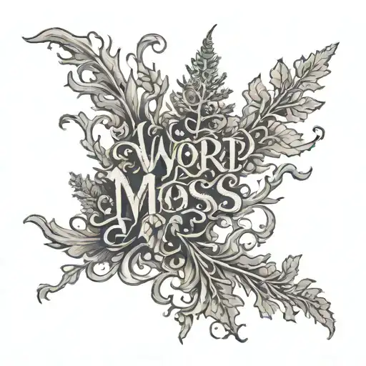 word moss  tattoo design idea