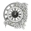 A Roman numeral clock with the date March 14, 2006 incorporated into the design tattoo design idea