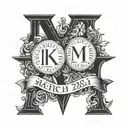 Roman numeral with the date March 14, 2006 and March 15, 2005 tattoo design idea