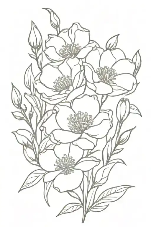simple tattoo of the april and august birth flowers tattoo design idea
