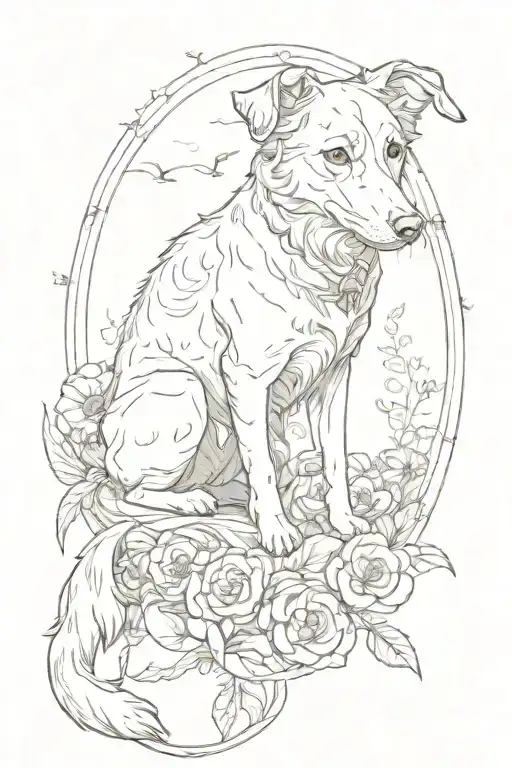 pet memorial piece tattoo design idea