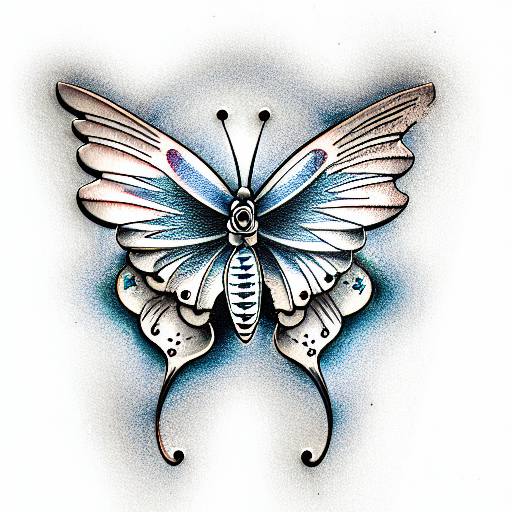 3d butterfly  tattoo design idea