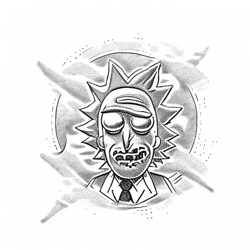 rick and  morty cover up tattoo tattoo design idea
