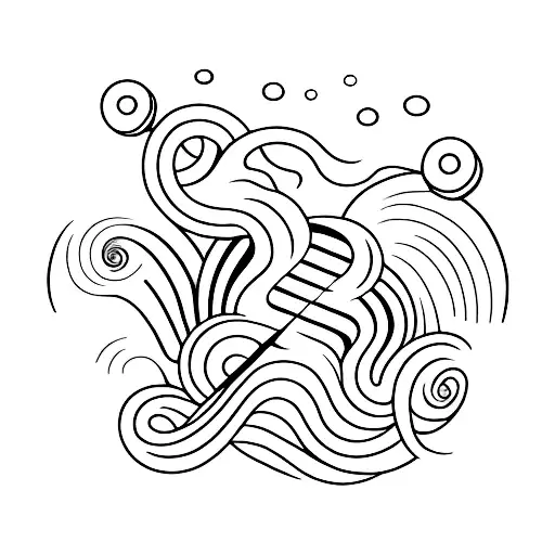 A minimalist tattoo of an ocean wave forming an anchor, representing the client's deep connection to the ocean and their occupation as an RN tattoo design idea