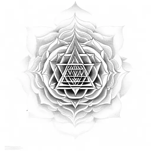 Sri yantra with roses tattoo design idea