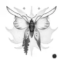 moon and moth tattoo design idea