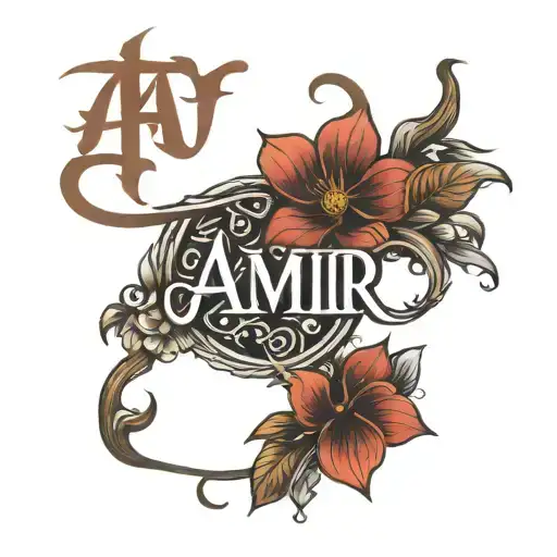 amir name tattoo tattoo design idea