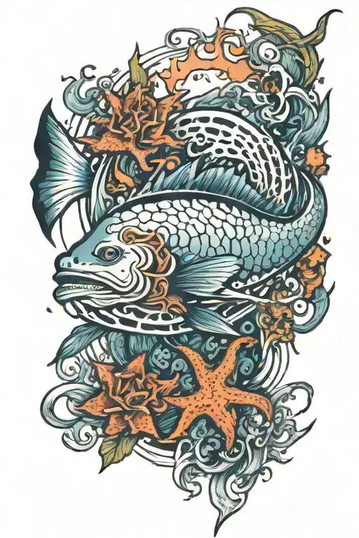 marine life tattoo design idea