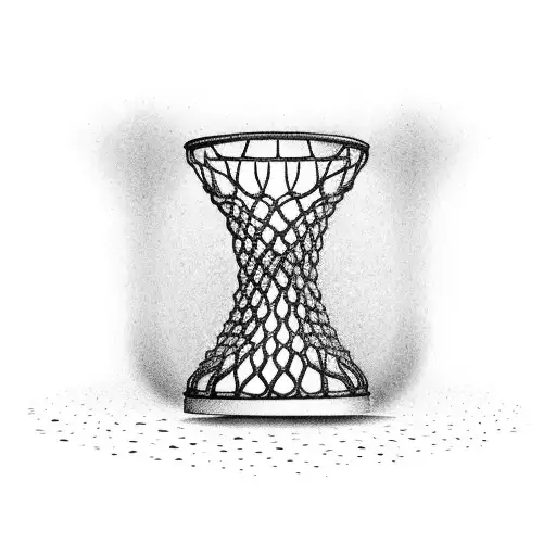 basketball hourglass time tattoo design idea