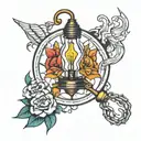 olympic & light bulb surrounded tattoo design idea