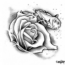 carpe koi with roses tattoo design idea