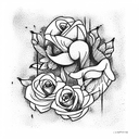 carpe koi with roses tattoo design idea